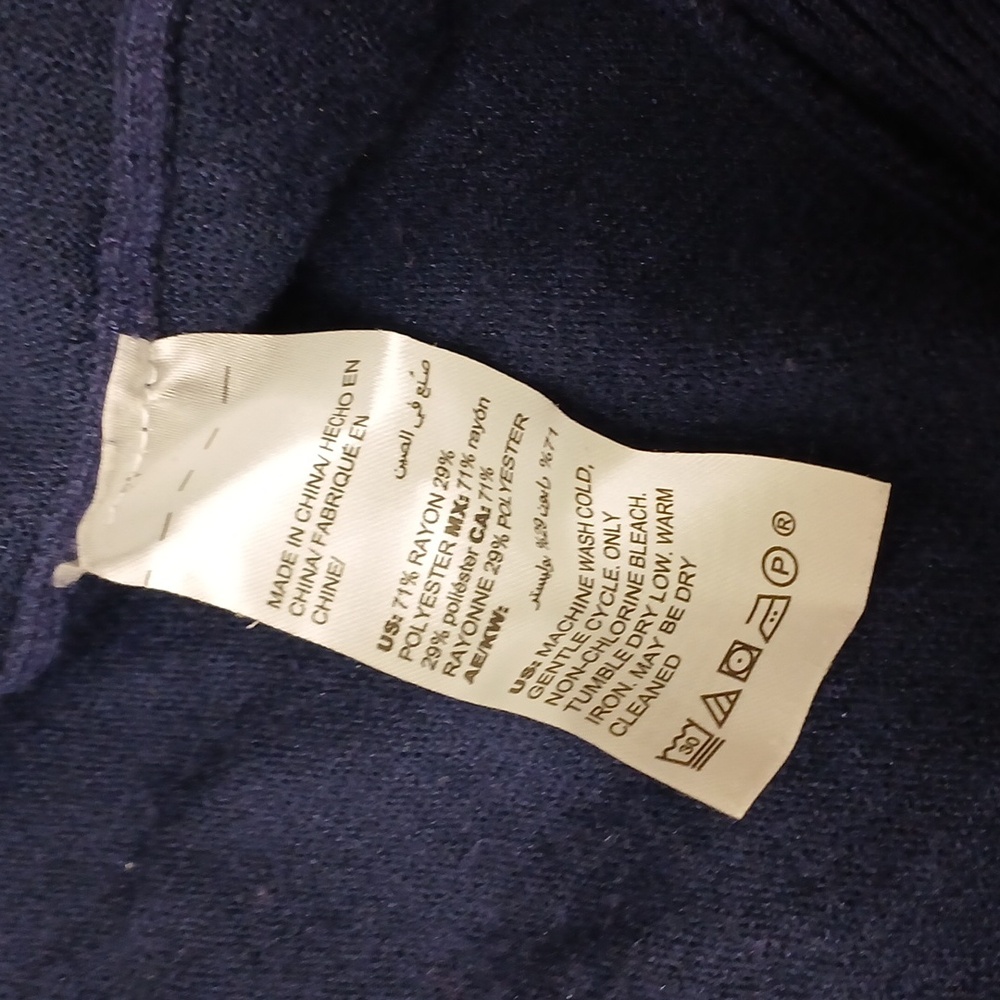 Chico's dark Navy Blue Open front Cardigan Size M/ Chico's 1 - Picture 6 of 6